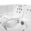 a white hot tub with black background