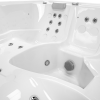 a white hot tub with a black background