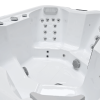 a white hot tub with black background