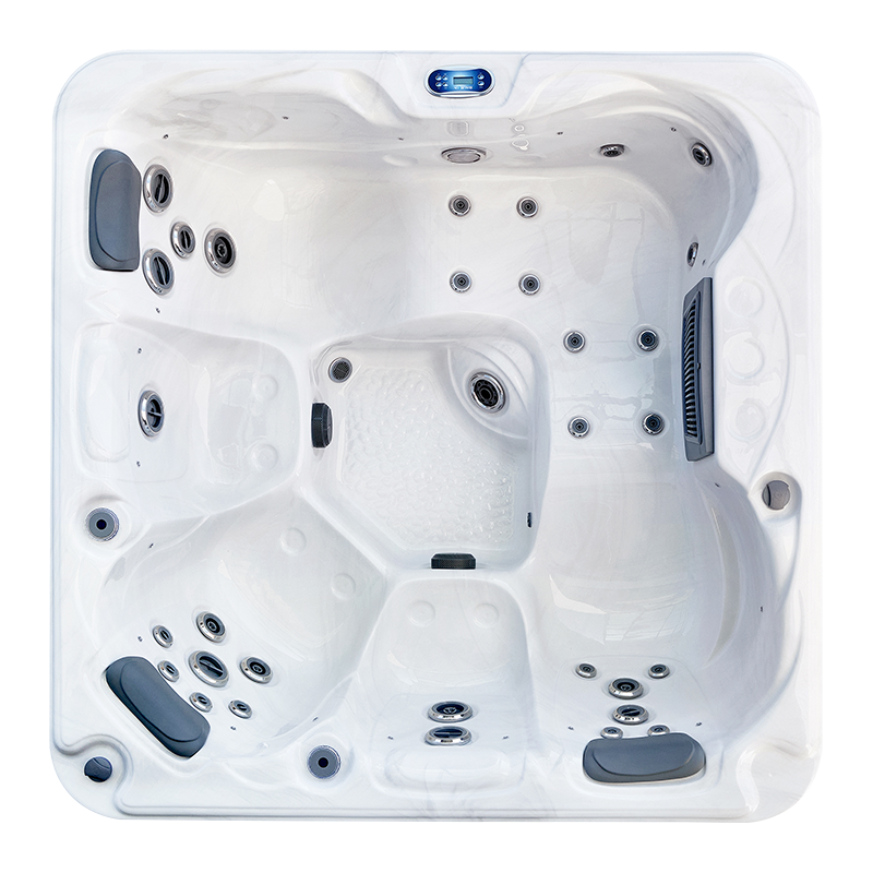 a white and grey hot tub
