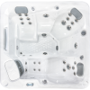 a white square tub with silver buttons