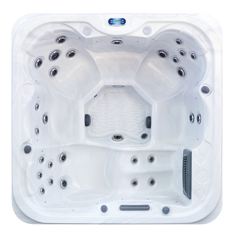 a white and grey hot tub