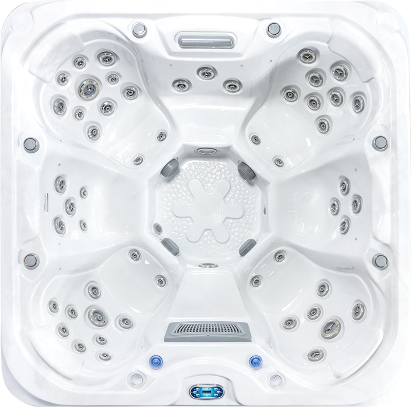 a white hot tub with many holes
