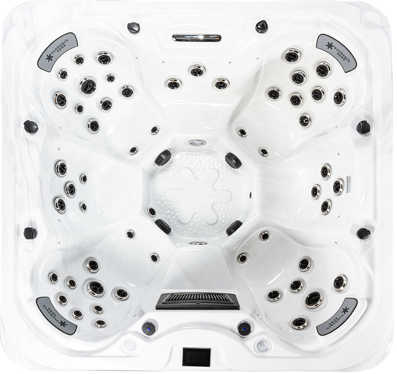 a white hot tub with many holes