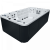 a black and white hot tub