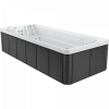 a black and white hot tub