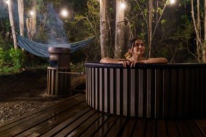Wood fired hot tub